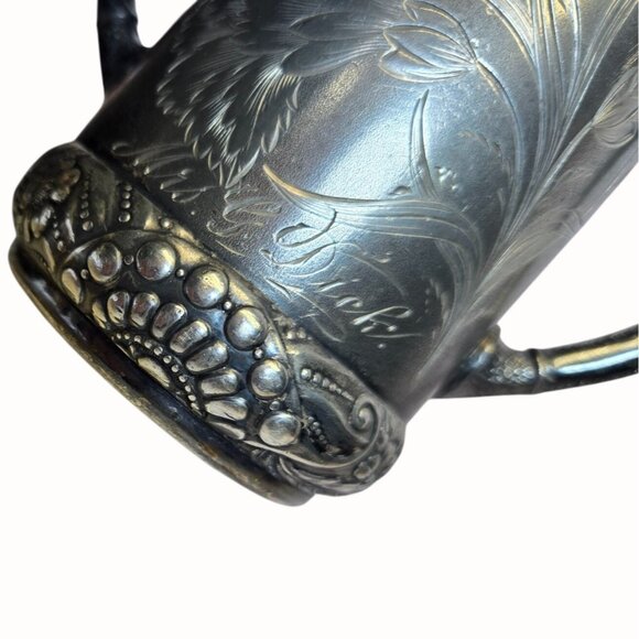 Antique Rockford Silver P Co. Sugar & Cream Dish floral etched rare - Picture 14 of 15